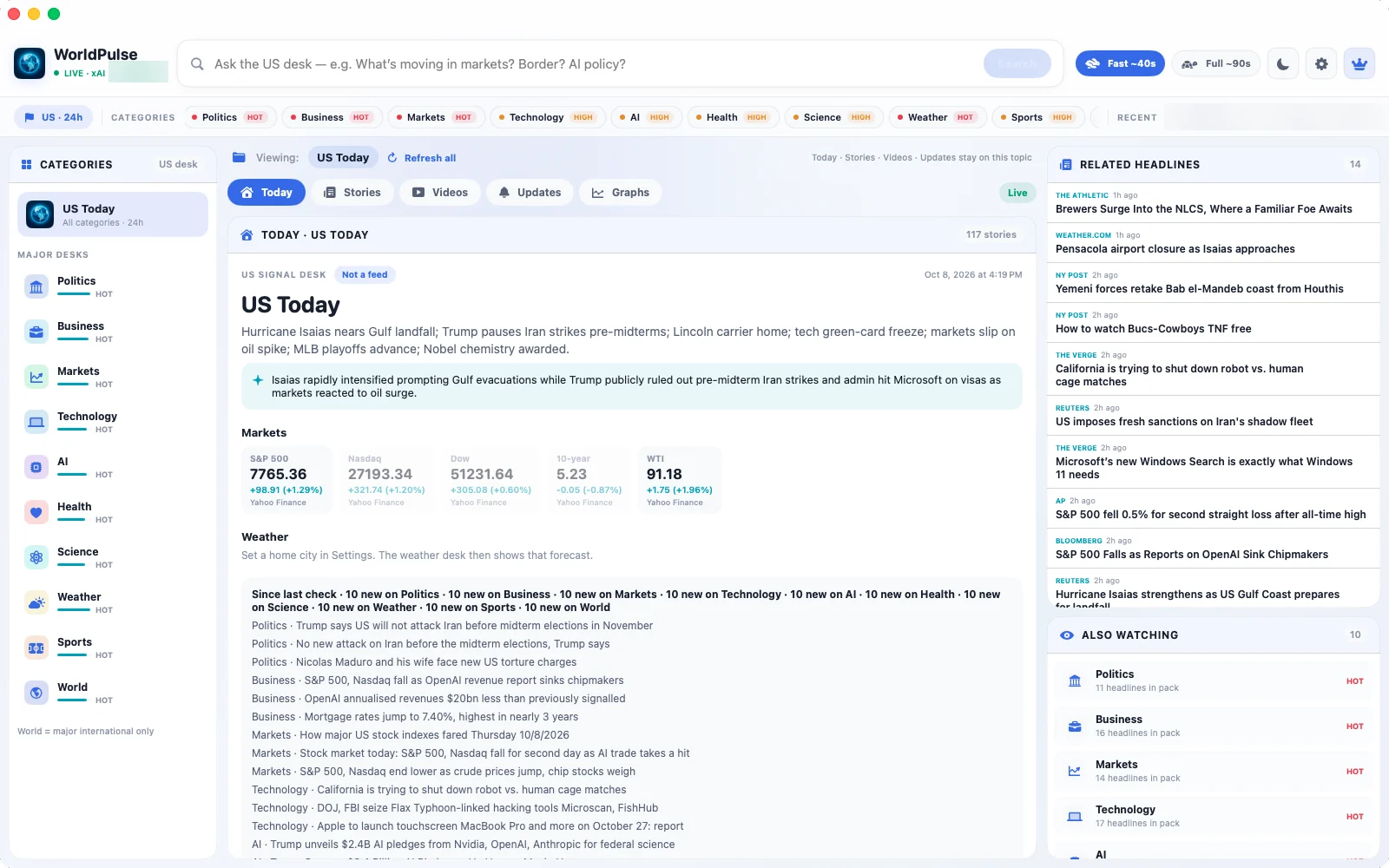 WorldPulse on Mac